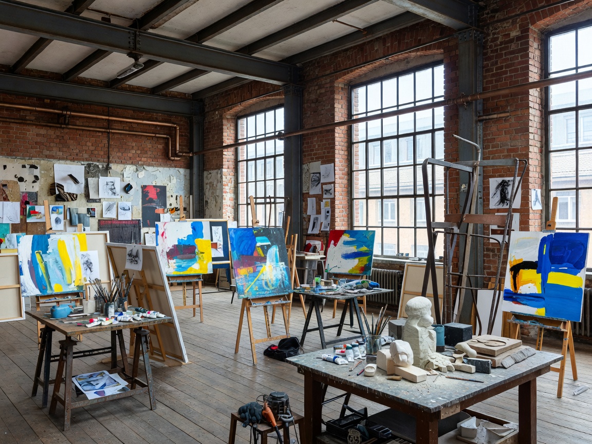 Industrial art loft and creative space in Leipzig Germany